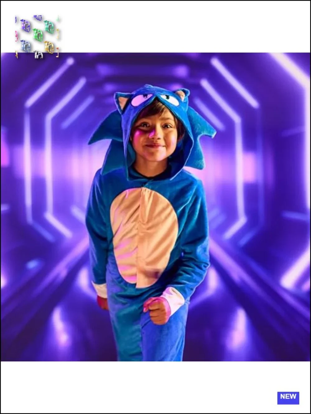 Sonic the Hedgehog Kids Costume Jumpsuit Headpiece Halloween Cosplay